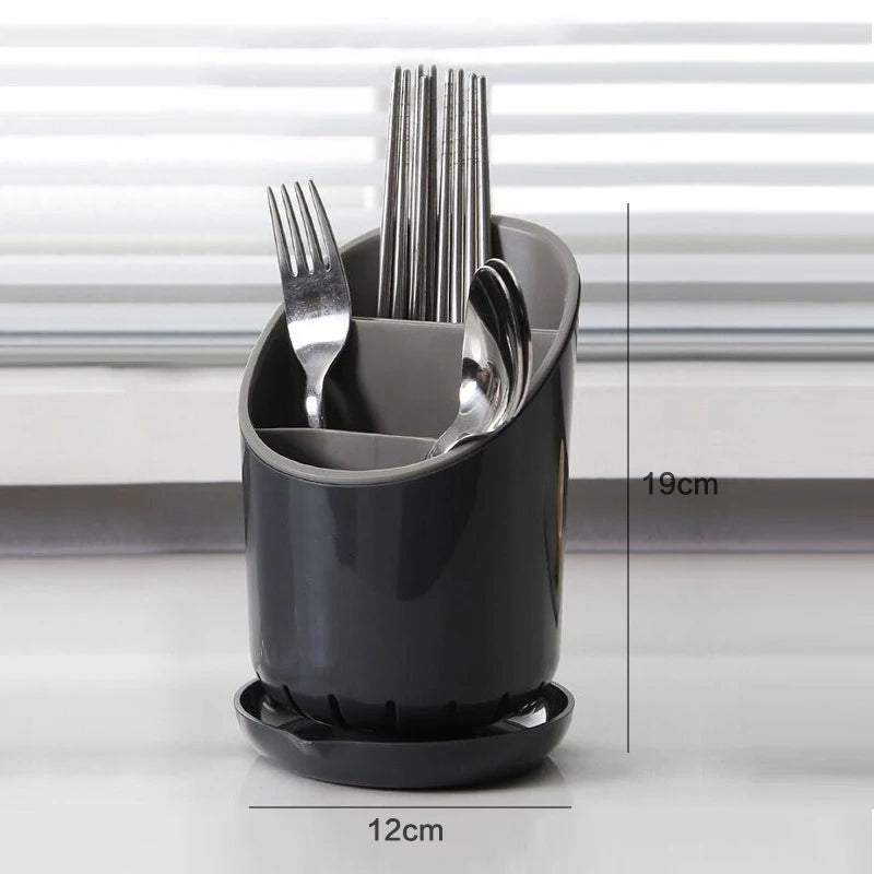 1Pc Kitchen Storage Chopsticks Tube With Drain Plate Tableware Storage Holder Home Kitchen Organizer Rack Chopstick Drain Box